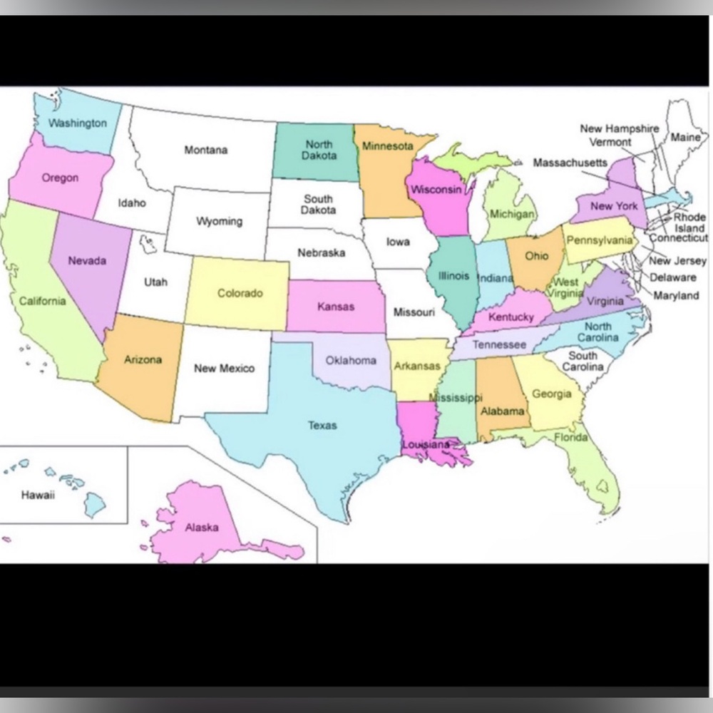 All the states I have shipped to!
